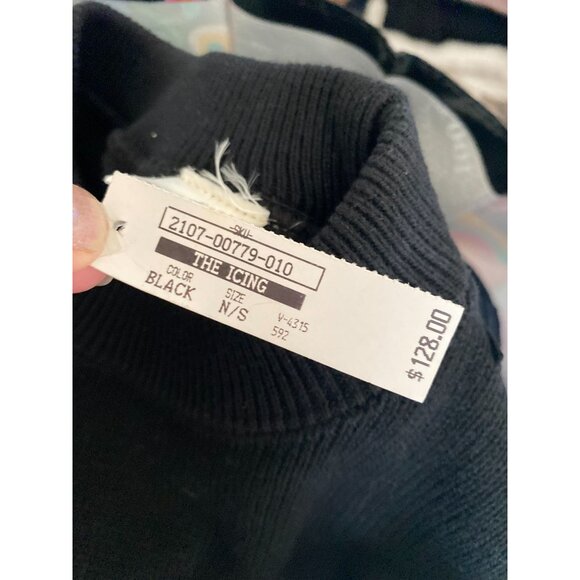 NWT Vintage black sweater with rhinestones/studs from The Icing Org $128 OS - Picture 4 of 7